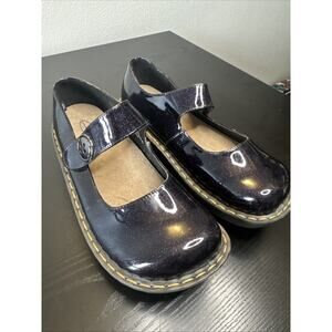 Savvy Womens Mary Jane Nurse‎ Shoes Slip Resistant Purple Glitter Sparkle Size 8